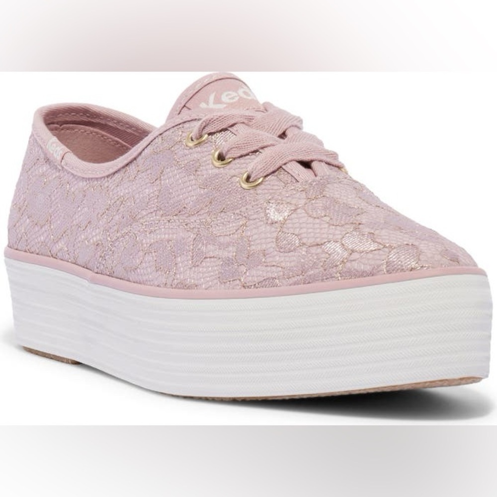 Keds Point lace Platform Sneaker dark pink size 7.5 NWOT